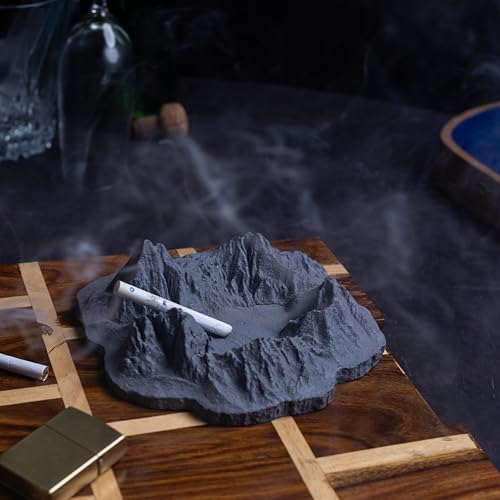 Alpine Black Snowcapped Mountains- makes for a lovely decor piece and an ashtray (Grey)