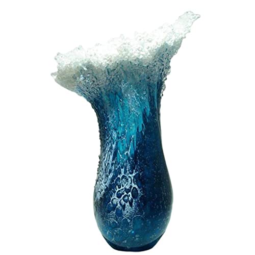 CALANDIS Resin Sea Wave Flower Vase Furnishing Home Desktop Cabinet Decoration 30Cm