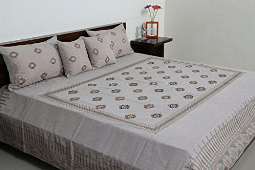 Indigenous Jaipuri Linen Double Bedding Set - 5 Piceses