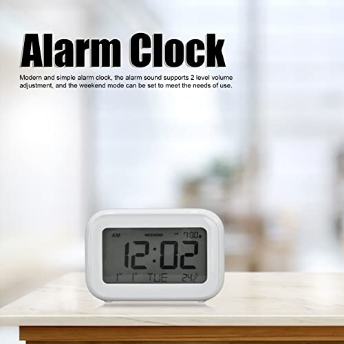 Table Clock, ABS Shell Volume Adjustment Weekend Mode Digital Clock Lightweight for Office for Bedroom for Home