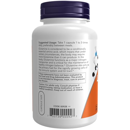 Now Foods L-Glutamine Capsules 500mg - 120 Capsules