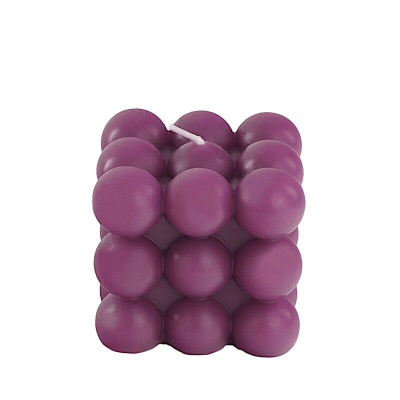 Weddings Parties and Gift 2 Burgundy Bubble Cube Unscented Paraffin Wax Candles Wedding Centerpieces vngift12003