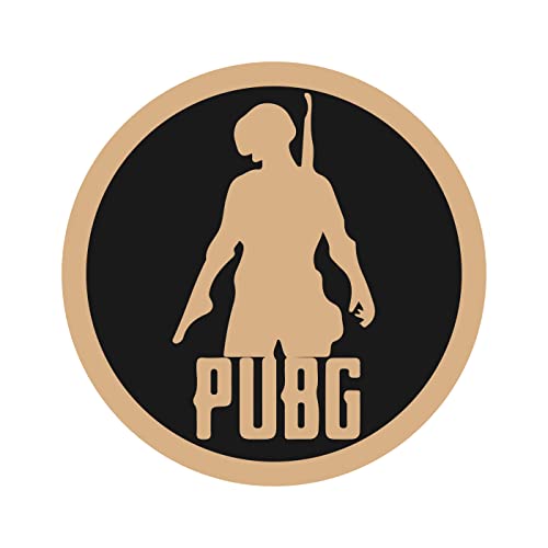 DOTME Pubg Game Theme Wooden With Vinyl Sticker Decorative Design Wall Décor Office Home Bedroom Living Room Hall DIY Art 8 INCH (Black)