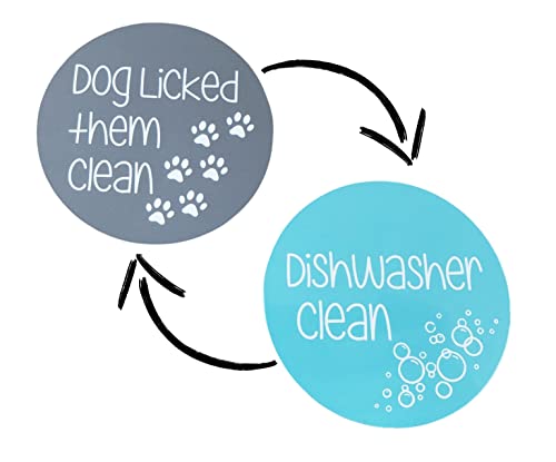 Dog Licked Them Clean Dishwasher Clean Reversible Dishwasher Magnet for Kitchen, Dogs, Pets, Housewarming, Appliances (Teal./Gray)