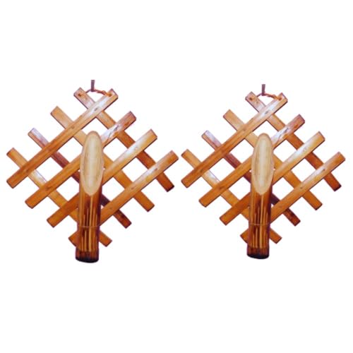 Singaa Wall Mounted Hanging Bamboo Wood Flower Vase ∣ Stand for Home Office Garden Decore (Vases Only) (1)