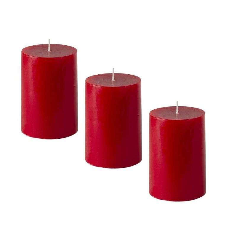 CD Crafts Pillar Candles 2 * 2 Inch Red Unscented (Burning Time 30 Hours) - Set of 6, Especially for Healing, Reiki, Chakras Healing, Valentine Candles