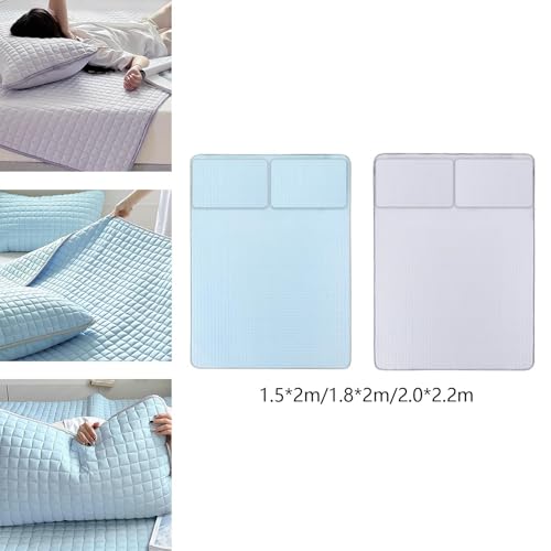 SECRET DESIRE Cooling Mattress Pad Soft Sleeping Mat Cool Mat Cooling Fitted Sheets Blue 1.5mx2.0m