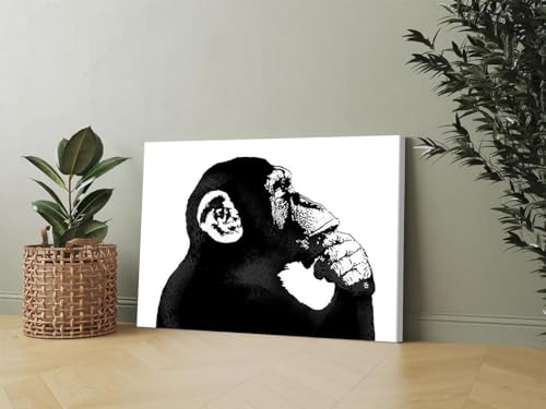 GADGETS WRAP Canvas Gallery Wrap Framed for Home Office Studio Living Room Decoration (17x11inch) - Think Chimp Banksy