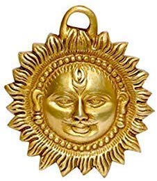 Vrindavan shopiAstadhatu (8 Metals) Made Hanging Sun Idol/Brass Hanging Surya Idol for Vastu, Good Luck, Success and Prosperity/Hanging Sun Idol for Positive Energy