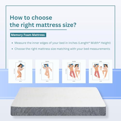 NITYAM Premium Memory Foam Mattress with Dual-Layer Comfort | Contouring & Reversible | 10-Year Warranty (78X35X6, Single)