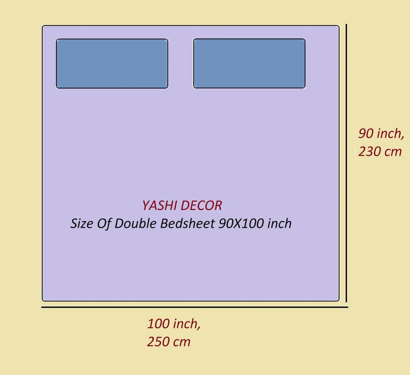 YASHI DECOR 150 TC Glace Cotton Plain Stripe Queen Size Double Bedsheet with 2 Pillow Cover for Home, Hotel, Guest Room (90 X 100) Inch Pack 3 (Sky Blue)