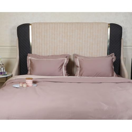 Etonner Audley Bold Border Taupe Double Bed Sheet