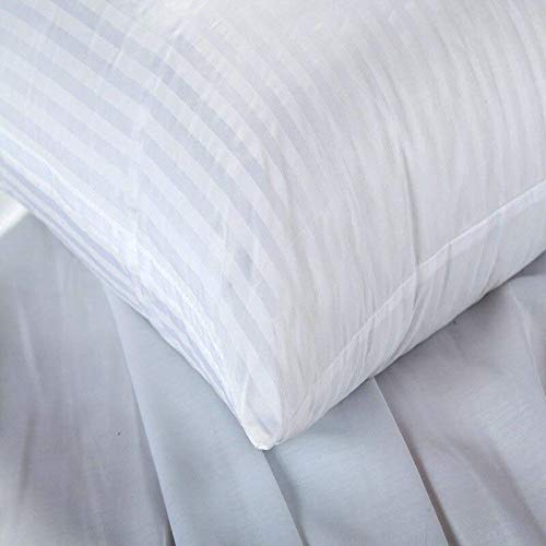 JDX 200 TC Hollow Fiber Stain Striped Cushion (Set of 1, White), B07VLHRG13