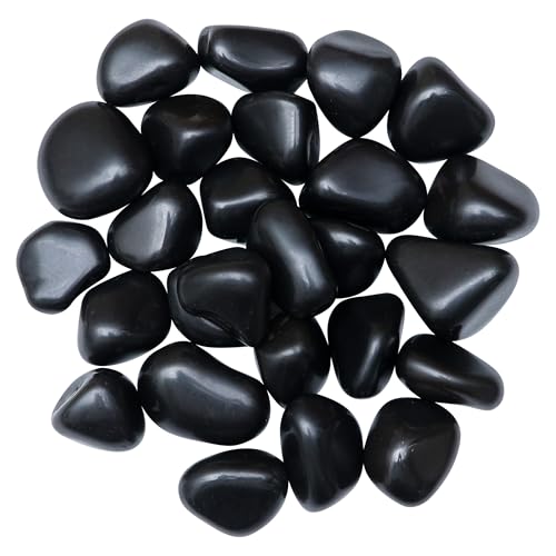 ZAICUS 1/2 lb Black Tourmaline Tumbled Stones | Polished Crystals Healing | Natural Stones | Feng Shui | Chakra Balancing | Good Luck | Reiki Gift | Home Decor