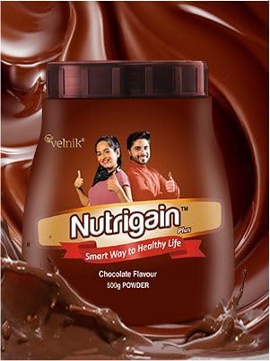 Nutrigain Plus Ayurvedic Weight Gainer Supplement Powder Chocolate Flavour 500 gm (pack of 2)