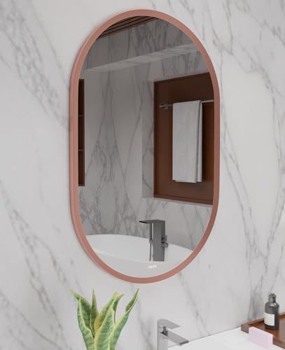 Signify® Premium LED Mirrors - Perfect for Bathroom, Bedroom Dressing and Dining Areas| 33 * 22 inch | (Rose gold)