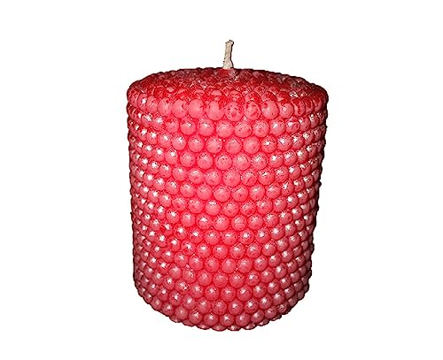 The Decor Affair 1 Pcs Scarlet Serenade Enchanting Scented Beaded Candle for Intimate Evenings Filled with Passion, Romance, and a Sensory Symphony of Delightful Fragrances.