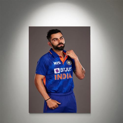 GADGETS WRAP Canvas Gallery Wrap Framed for Home Office Studio Living Room Decoration (11x17inch) - Indian Cricketer Virat Kohli