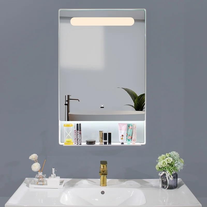 Artessa Utility LED Rectangular Mirror with Defogger, Dimmer, 3-Colour LED for Bathrrom (60 x 45 CM)