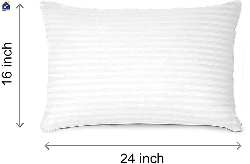 Magic Home 2-Piece Premium Bed Pillow Set, Microfibre, White, 41 X 61 X 17 Cm