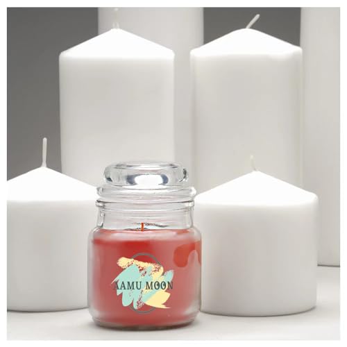 AAMU Moon Premium Scented Glass Jar Candles, Long Burning Aroma Jar Candles for Diwali, Christmas, Birthday, Anniversary & Home Decoration - Set of 6 Piece, Multicolour (Sandalwood)