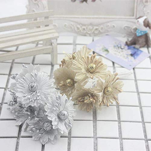 Delush Design Artificial Flowers (Golden, Silver, 36 Piece)