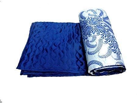 fashhub Satin Double Comforter Double Bed Quilt Razai Rajai King Size Blue