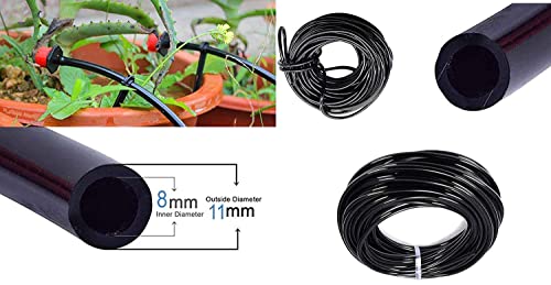 DIY Crafts Flexible Pipe Only Watering Tubing Hose Drip Pipe PVC Hose Irrigation System Watering Systems Greenhouse Lawn, Plants, Garden,Patio (Flexible Pipe Only) (5mtr, 8/11 Pipe 8mm)