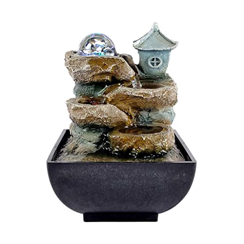 CALANDIS® Water Fountain with Led Lights Desktop Fountain Home Decor Ornament Style 3 | 1 Piece Desktop Water Fountain