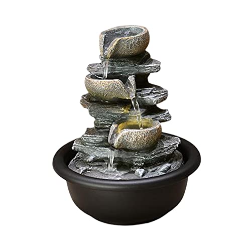 BNF Indoor Waterfall Fountains Mini Waterfall Flowing Water Ornament Waterscape Style C