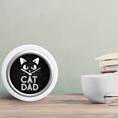 TheYaYaCafe Yaya Cafe Cat Dad Desk Clock for Father - 6x6 inches