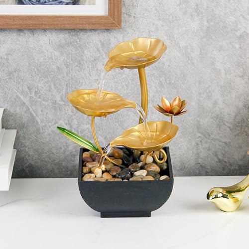 ATORSE® Tabletop Water Fountain 3 Tier Small Desk Waterfall Fountain for Living Room