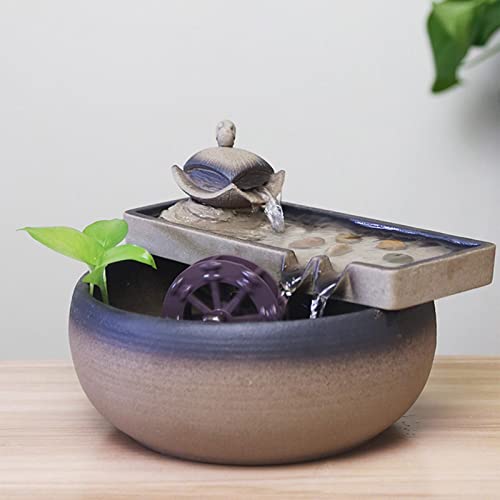 ATORSE® Fountain Waterfall Meditation Fish Tank Decoration Desktop for Sculpture 22X16Cm