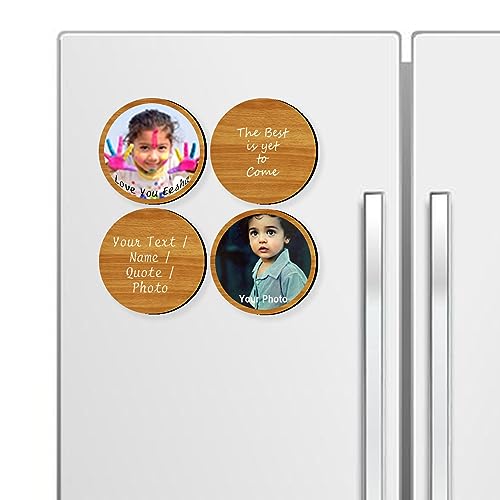 Brown Cloud Customized Engineered Wood (MDF) Fridge Magnet with Photo, Quote, Name for Gifting and Decoration (FMM 01) (Pack of 8)