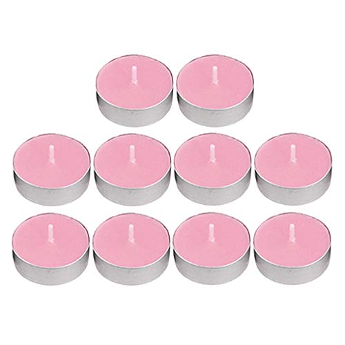 ATORSE® 10Pcs Smokeless Round Tealight Candles 3.5X1Cm Pink