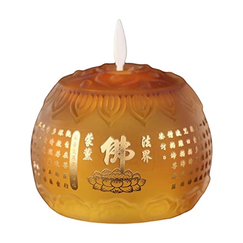 SAZ DEKOR LED Tea Lights Candle Flickering Mantle Battery Powered Lotus Flower Lamp Yellow