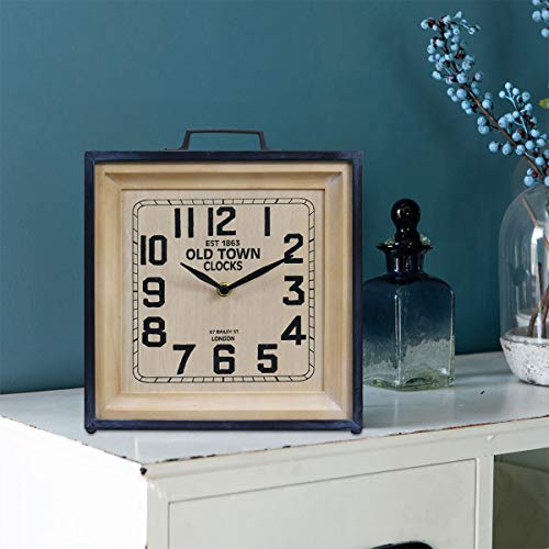 NIKKY HOME 12 Inch Shabby Chic Old Town Table Clock