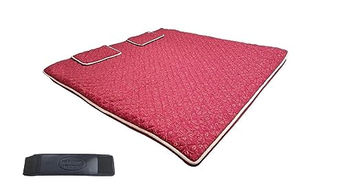 Bio Magnetic Mattress 5 * 6 FT with 2 Pillow and 1 Magnetic Hand Belt Clour:-Maroon