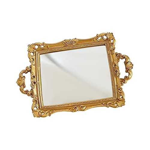 CALANDIS Mirror Tray Rectangle Decorative Tray for Living Room Dinner Table Bathroom