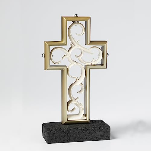 Unity Cross® Metallic Frosted Gold & Pearl White; Unity Candle Unity Sand Elegant Rustic Alternative