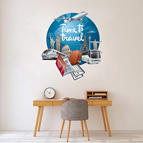 DivineDesigns™ Time to Travel Vinyl Wall Sticker for Living Room, Bedroom,Office, Kids Room Decorations Pack of 1 (20X22) Inch