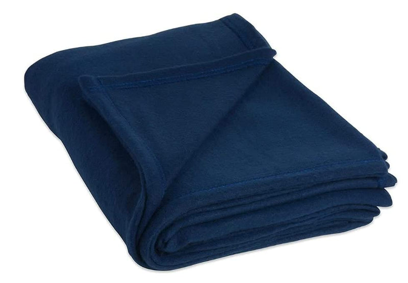 BREVARD 300 TC Solid/Plain Light Weight Polar Fleece Double Panipat Famous Warm or Hot AC Blanket (90X100 Inches, Blue)