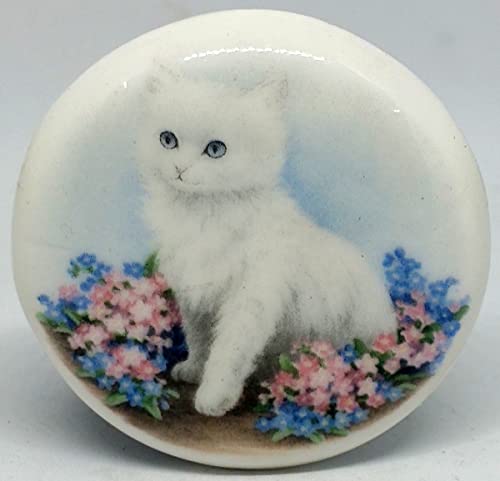 Temple Trees Kitten with Flowers - Set of 4 Fridge Magnet