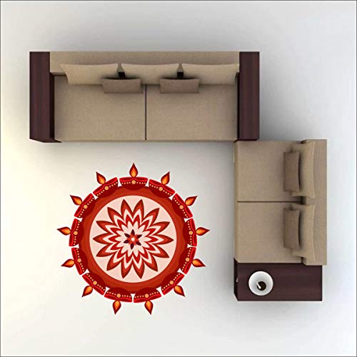 Diwali Special - Colourful Decorative Rangoli Sticker Size- 30 cm x 30 cm Set of 2 (AS155)