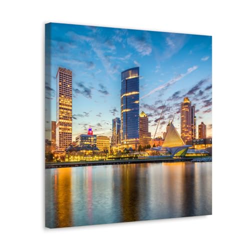 GADGETS WRAP Canvas Gallery Wrap Framed for Home Office Studio Living Room Decoration (17x17inch) - Milwaukee, Wisconsin Usa