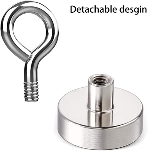 Magnetic Eye Hooks, 12PCS Strong Neodymium Magnet Loop Hooks for Hanging, Lights, Tools, Kitchen, Workplace, Office (Diameter0.62in)