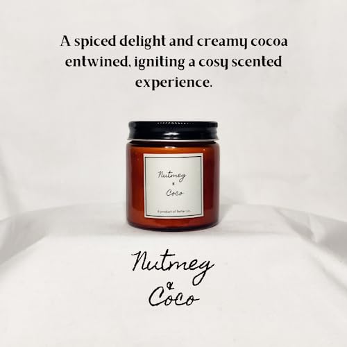 Better co Scented Soy Wax Amber Jar Candle Organic Luxury Aroma Burning Time Upto 20 Hours. Combo Pack of 3. Honeysuckle BlackBerry and Nutmeg + Coco