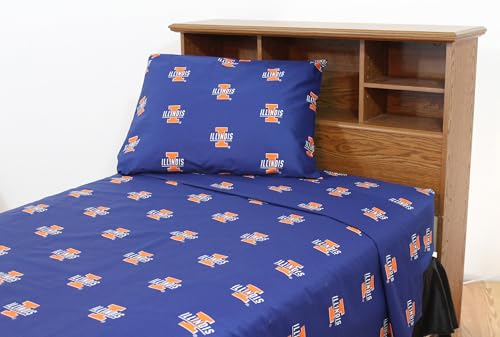 College Covers Illinois Fighting Illini Printed Sheet Set, Full