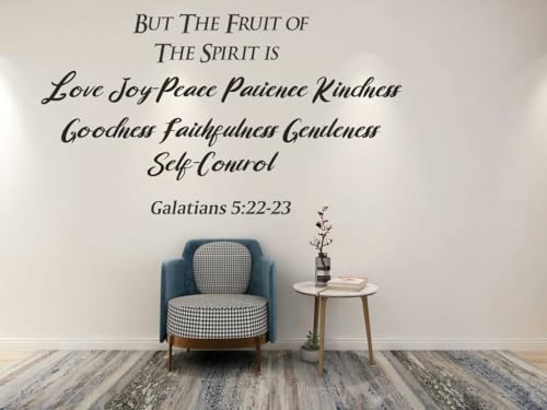 GADGETS WRAP Bible Verse Wall Decal Sticker, But The Fruit of The Spirit is Love Joy Galatians 5:22-23 Christian Religious Scripture Quotes