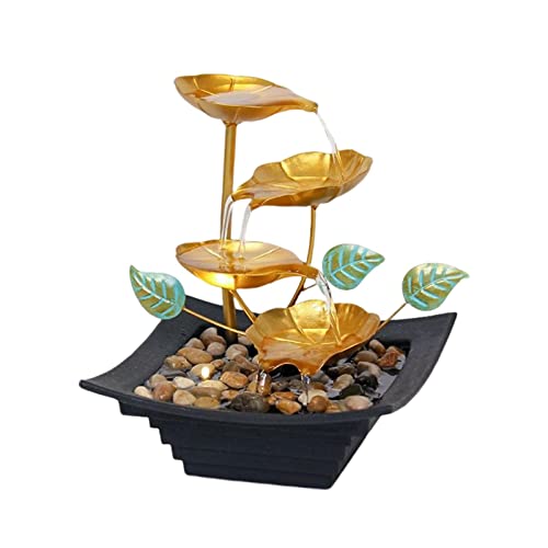 ATORSE® 4 Tier Tabletop Water Fountain for Desktop Patio Tabletop Feng Shui Ornament